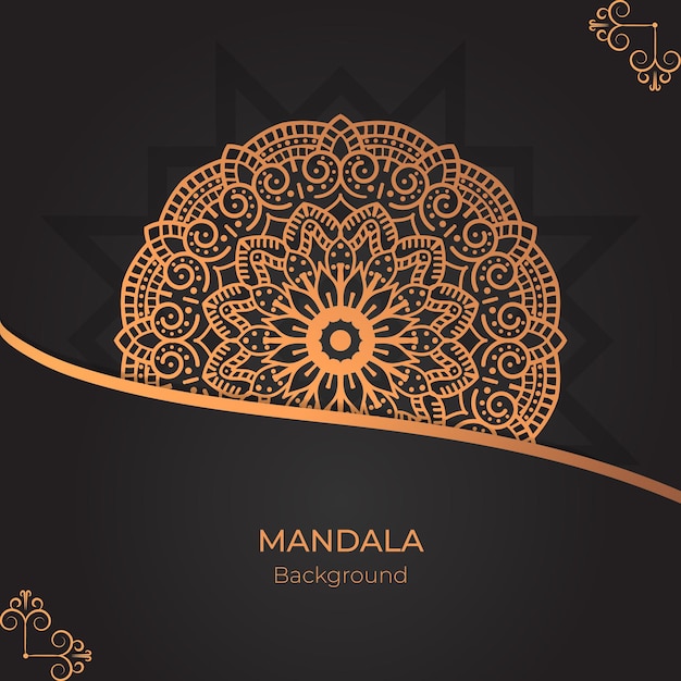 Luxury ornamental mandala design on dark background