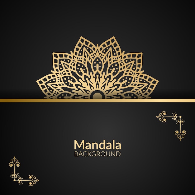 Luxury ornamental mandala design on dark background