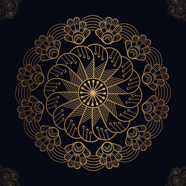 Vector luxury ornamental mandala design  in gold color