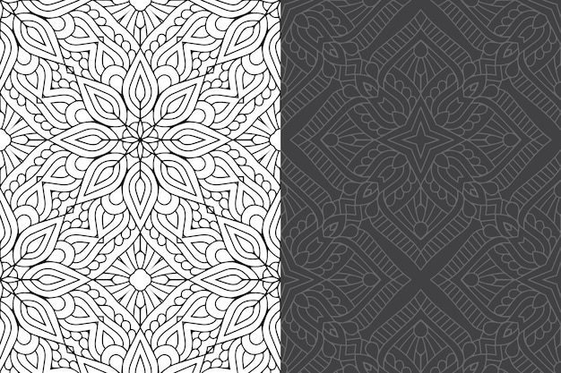 Luxury ornamental mandala design seamless pattern set.