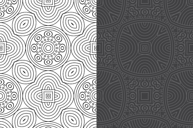 Luxury ornamental mandala design seamless pattern set.