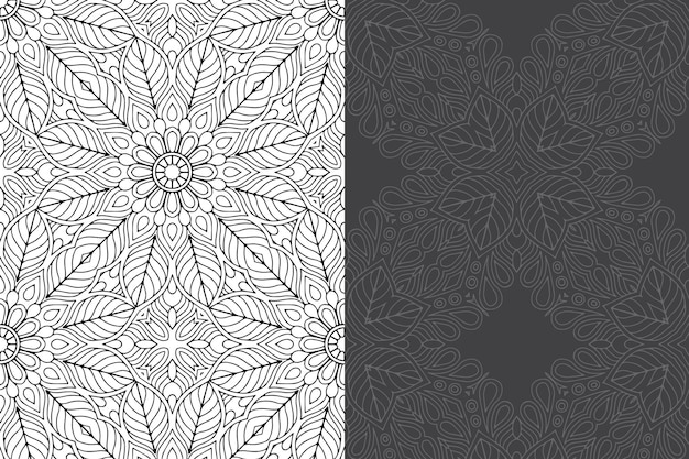 Luxury ornamental mandala design seamless pattern set.