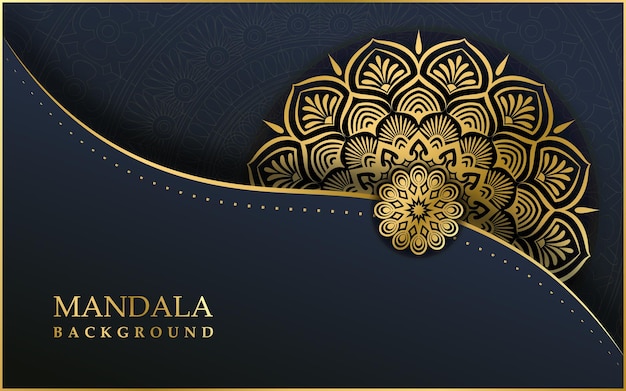 Luxury ornamental mandala effect design background in gold color  