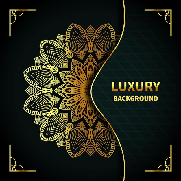 Luxury ornamental mandala gold color design background