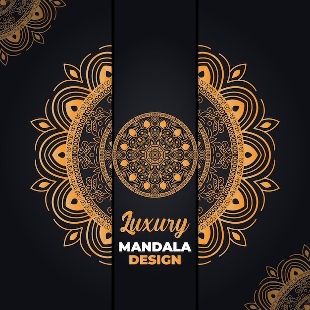 Luxury ornamental and wedding mandala design background in golden color