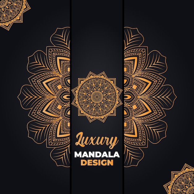 Luxury ornamental and wedding mandala design background in golden color