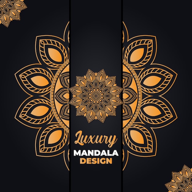 Luxury ornamental and wedding mandala design background in golden color