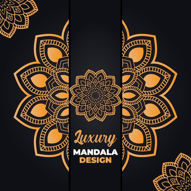 Luxury ornamental and wedding mandala design and islamic background in golden color