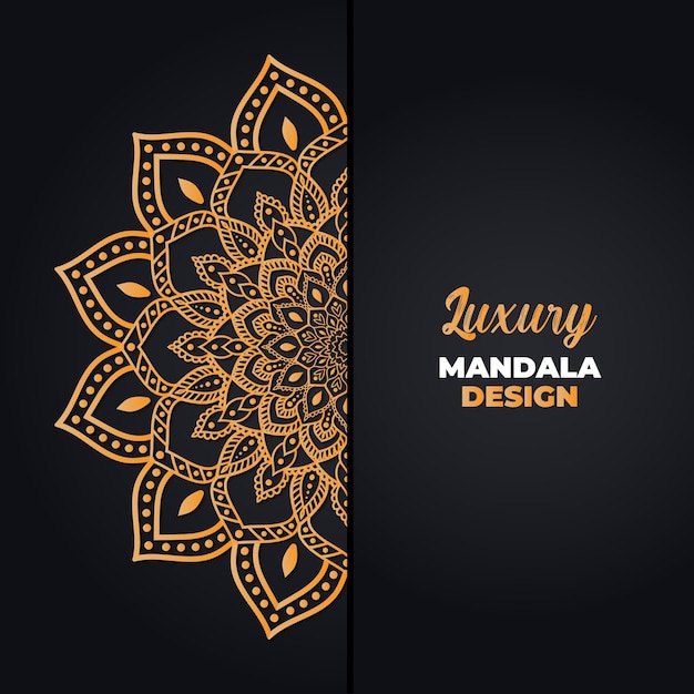 Luxury ornamental and wedding mandala design and islamic background in golden color