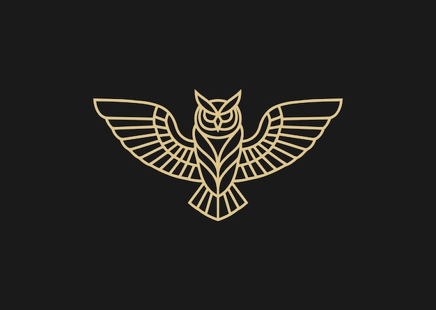 Luxury owl logo design vector icon illustration