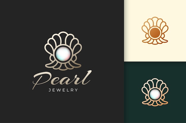 Luxury pearl logo represent jewelry or gem fit for hotel or restaurant