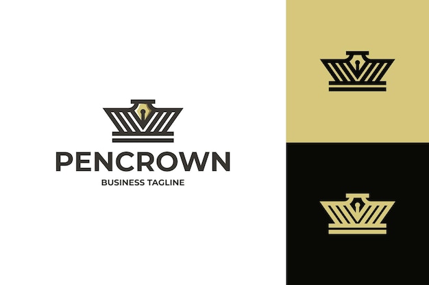 Vector luxury pen crown logo vector