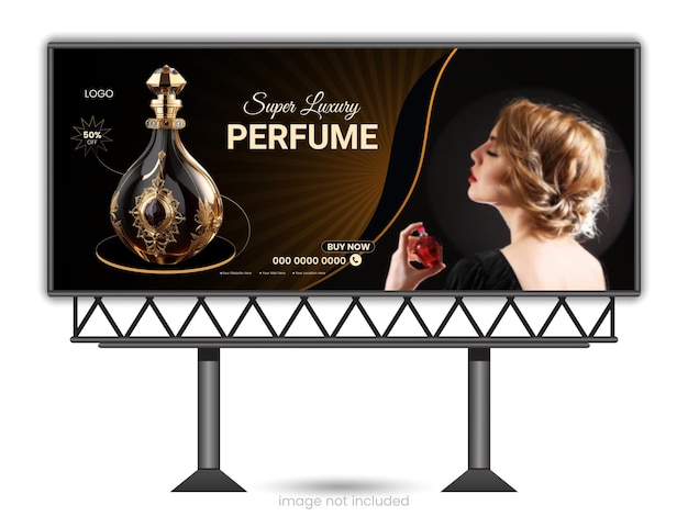 Vector luxury perfume billboard banner design template