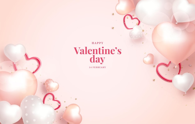 Luxury pink valentines day