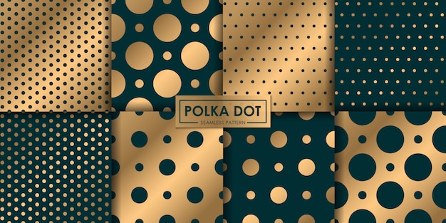 Luxury polkadot seamless pattern collection, Abstract background, Decorative wallpaper.