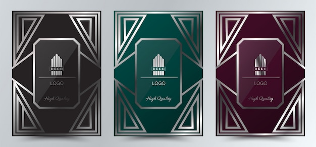 Luxury Premium Art Deco Cover Layout design template,