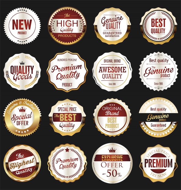 Luxury premium golden badges