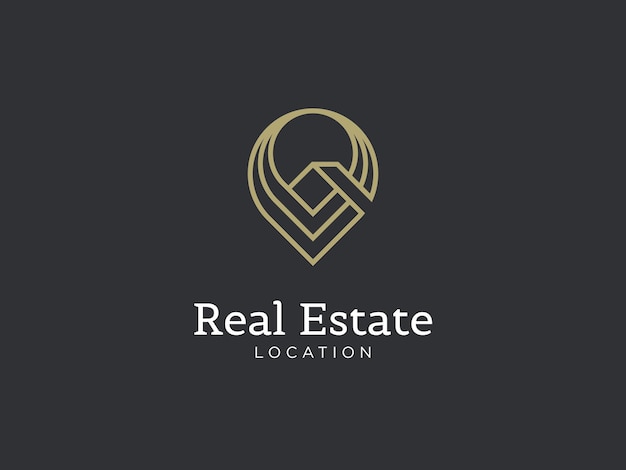 a luxury and premium house roof location logo