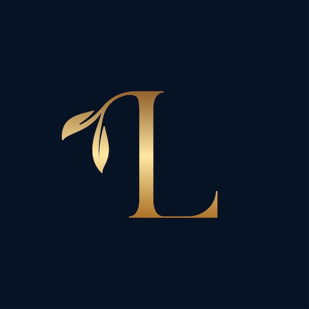 luxury premium leaf logo letter L