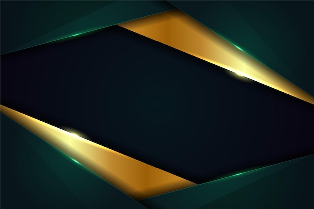 Luxury Premium Modern Shiny Overlap Golden on Dark Green Background