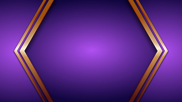 Luxury purple background with golden lines