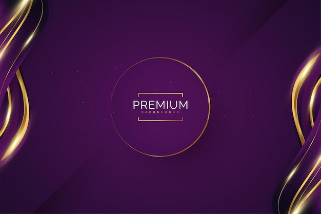 Luxury Purple and Gold Background with Golden Lines and Paper Cut Style Premium Purple and Gold Background for Award Nomination Ceremony Formal Invitation or Certificate Design