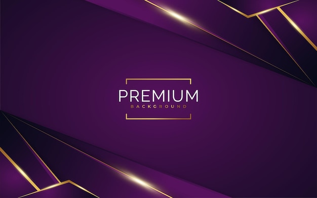 Luxury Purple and Gold Background with Golden Lines and Paper Cut Style Premium Purple and Gold Background for Award Nomination Ceremony Formal Invitation or Certificate Design