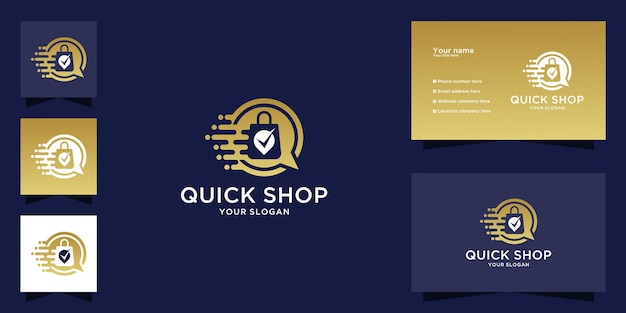 Luxury quick shop logo and business card