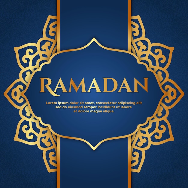 luxury Ramadan Kareem social media post with elegan background