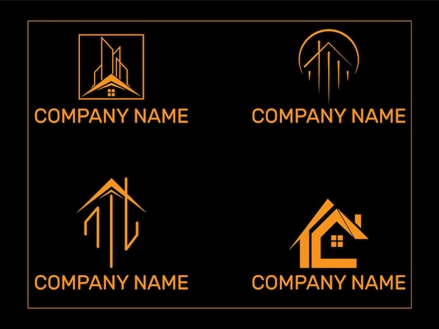 Luxury real estate logo design or real estate property logo design template