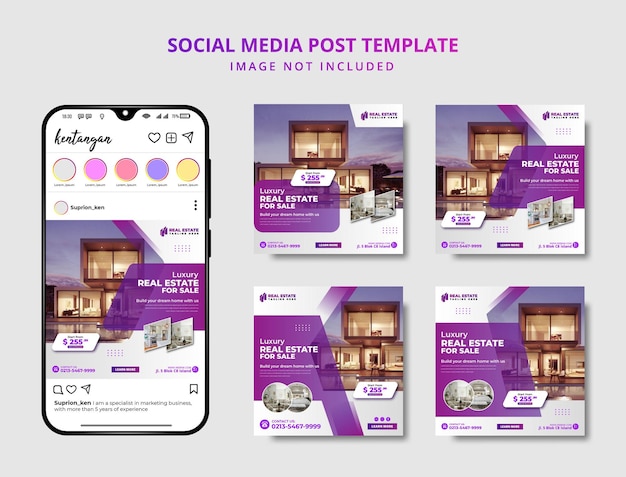 luxury real estate social media post banner template promotion