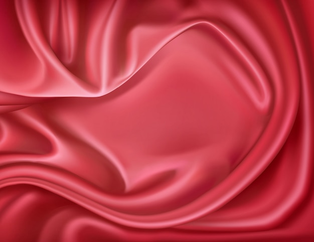  luxury realistic red silk, satin textile background