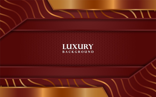 Luxury red background combine with golden lines