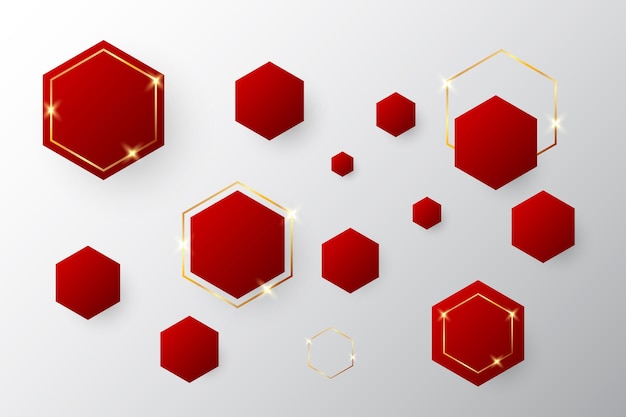 Luxury Red Geometric Shape Abstradct Background. Technology Banner Wallpaper. Vector