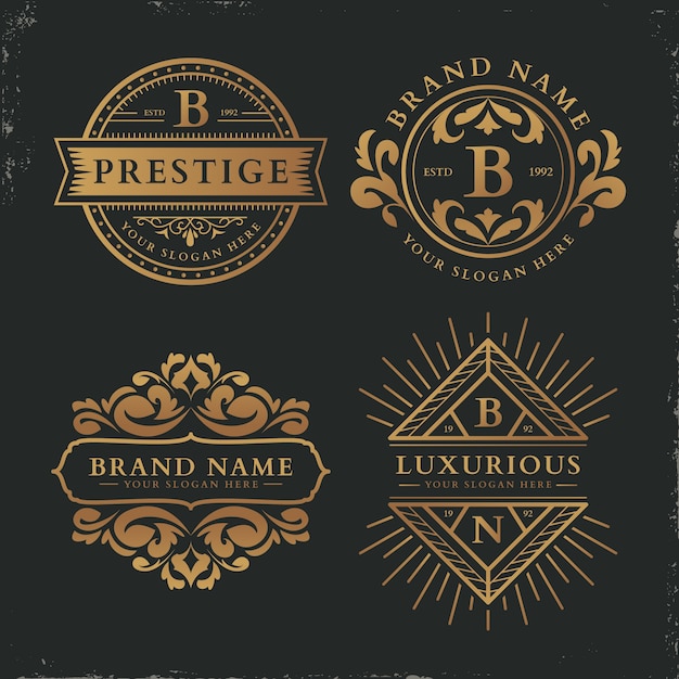 Luxury retro template logo collection