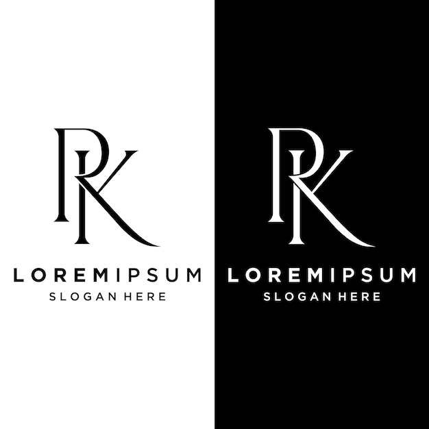 Luxury RK KR K R Letter Logo template with elegant and unique monogram Logo for business card business brand company