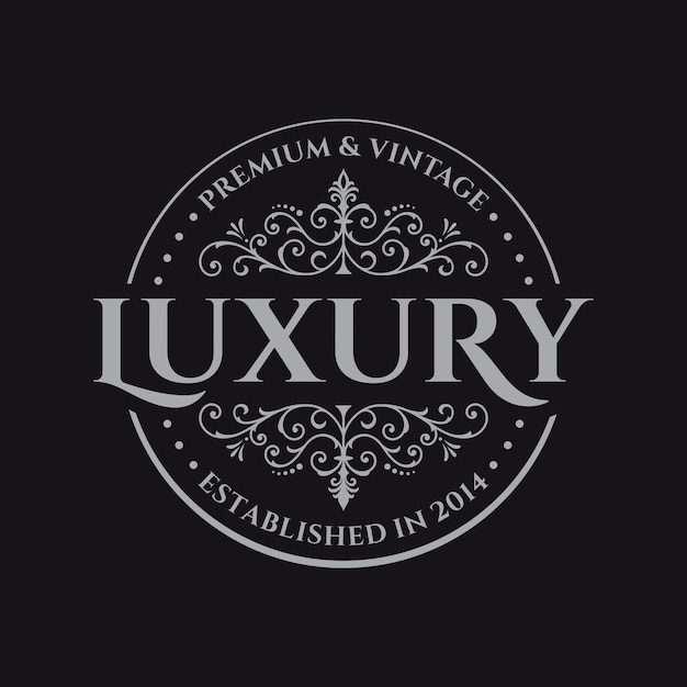 Vector luxury royal brand logo design vector template