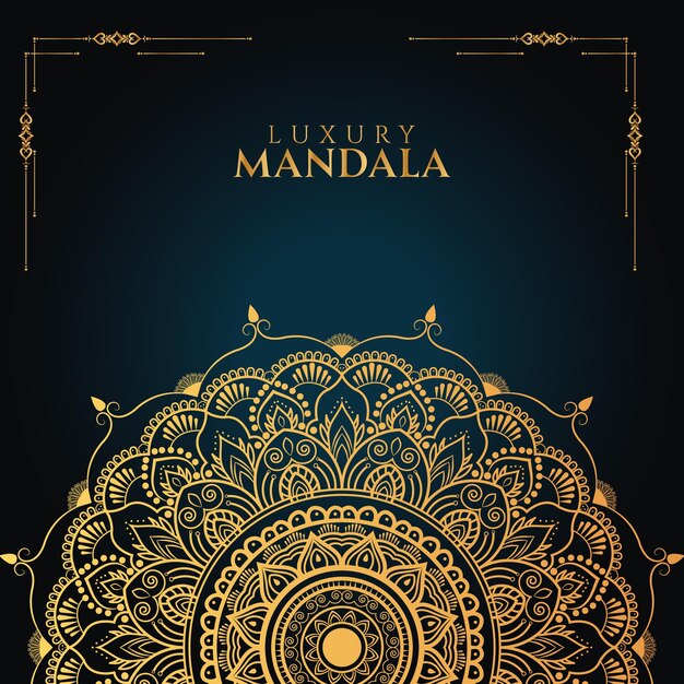 Luxury royal golden mandala background with borders for invitation and wedding card