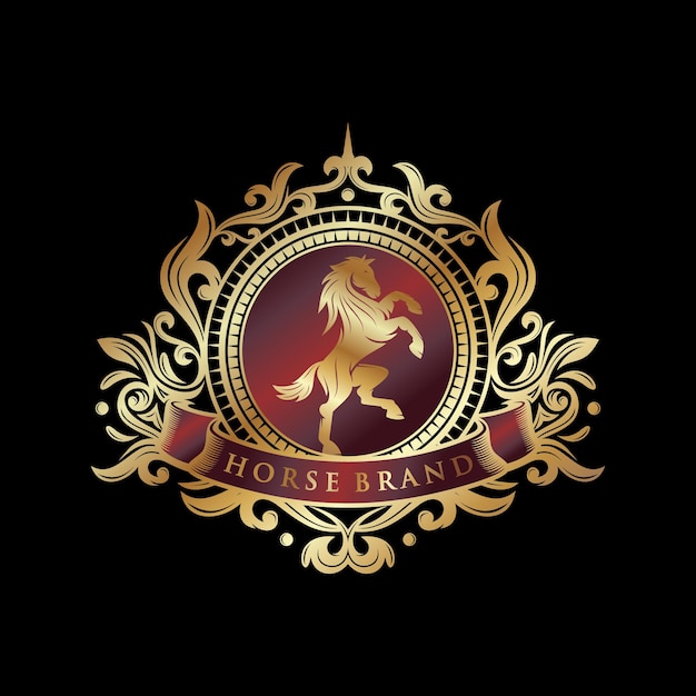 Luxury royal horse logo design