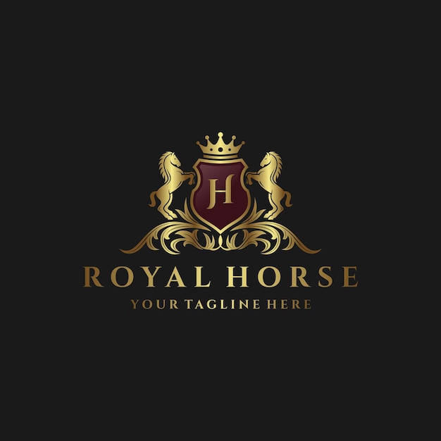 Luxury royal horse logo Design