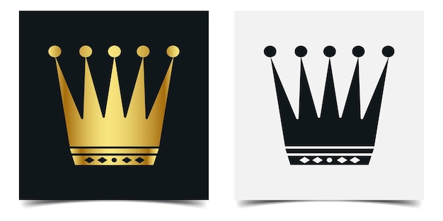 Luxury royal king crown icon silhouette, crown icon trendy on modern crown logo