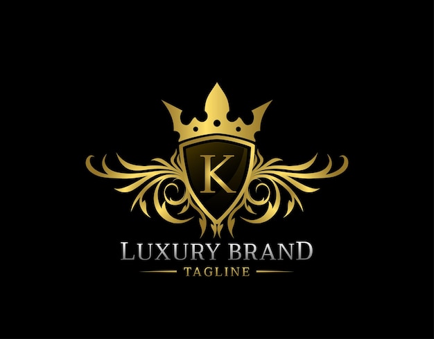 Luxury royal letter k golden logo