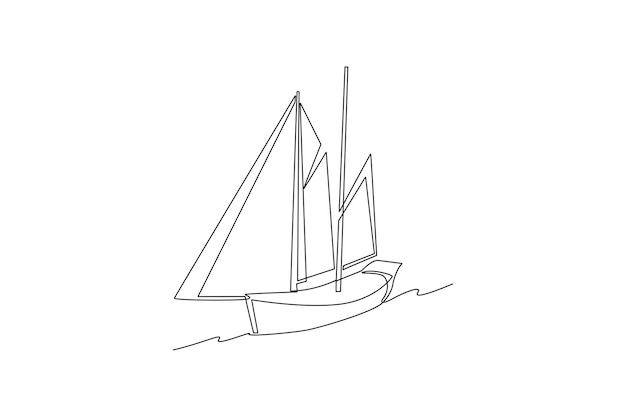 Luxury Sailing ship Sailor work life minimalist concept