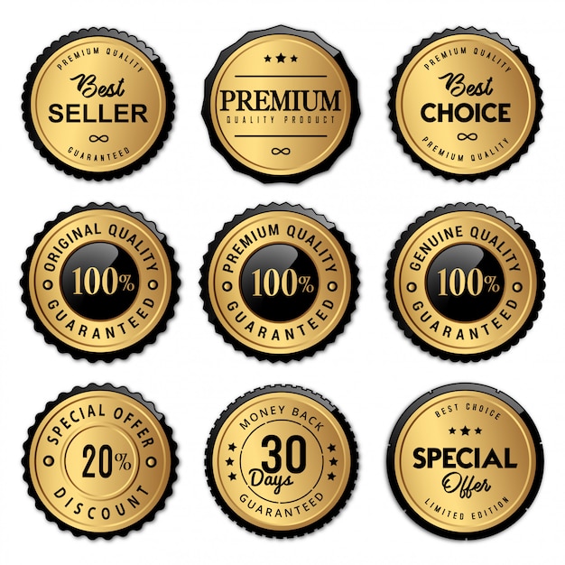 Luxury seal badges and labels premium quality