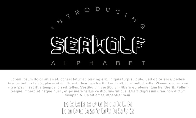 Vector luxury seawolf alphabet letters font for logo