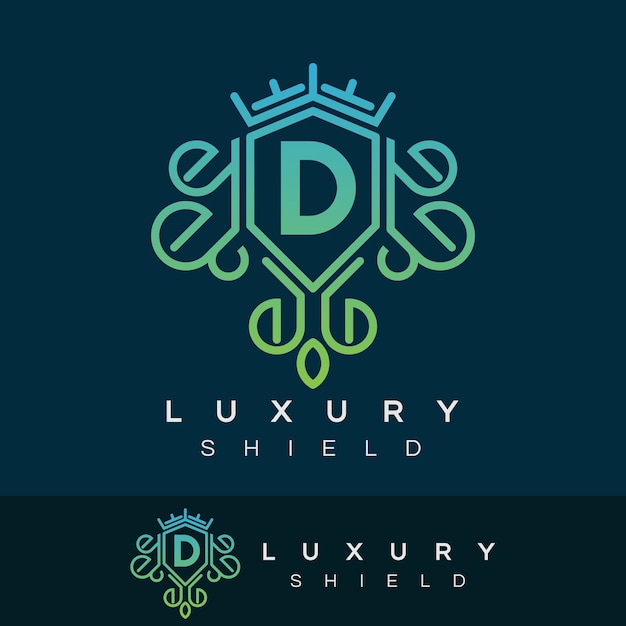 luxury shield initial Letter D Logo design