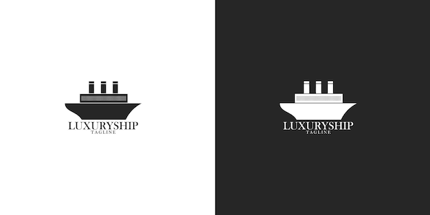 luxury ship logo minimalist design idea