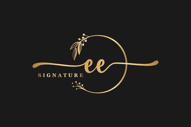 Luxury signature initial ee logo design Handwriting vector logo design illustration image