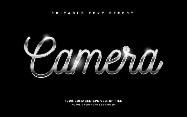 Luxury silver camera editable text effect template