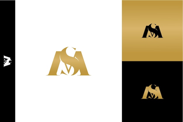 Luxury SM MS letters Icon monogram minimalist vector logo design template